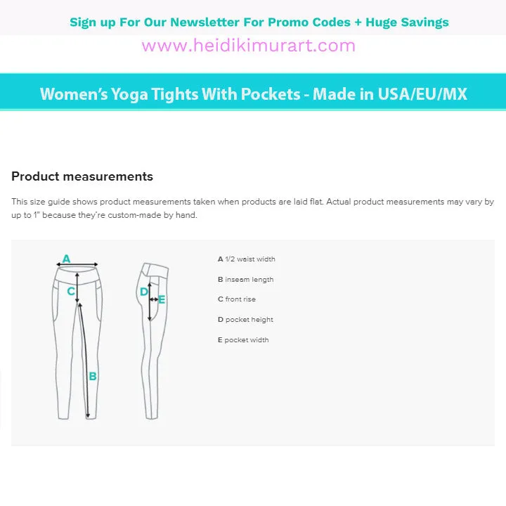 Purple Abstract Women's Tights, Abstract Best Leggings With Pockets For Women - Made in USA/EU/MX