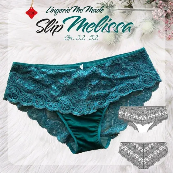 Schnittmuster von Lingeriememade Slip Melissa Gr. 32 - 52, deutsch / german. PDF E-Book Slip/ Damenhöschen selbernähen  IDsmx3