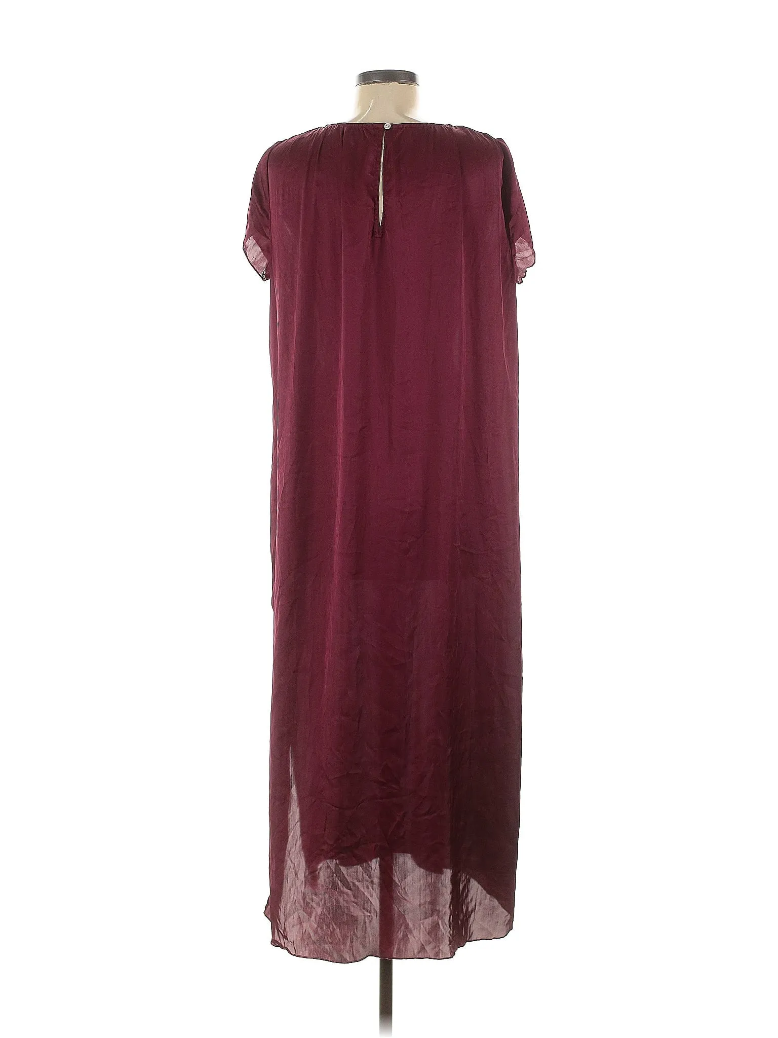 Short-Sleeve Slip Midi Dress In Plissé