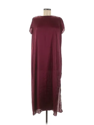 Short-Sleeve Slip Midi Dress In Plissé