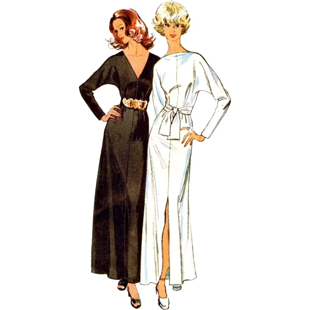 Simplicity Sewing Pattern S3046 Misses' Knit Dress in Two Lengths Worn Forward or Backward and Sash