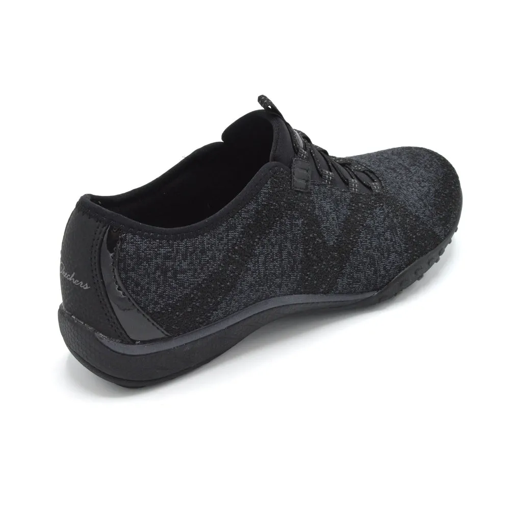 Skechers Opportuknity- Ladies Wide Fit Casual Trainer - 2E Fitting - Black
