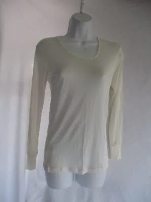 SPORTSILKS Base Layer Top Pure Imperial Silk CREME WHITE M Shirt Womens