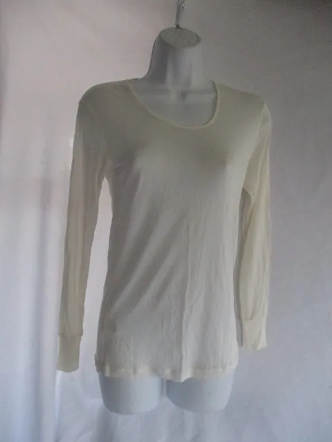 SPORTSILKS Base Layer Top Pure Imperial Silk CREME WHITE M Shirt Womens