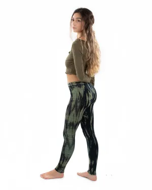 Tie Dye Snakeskin Leggings Khaki