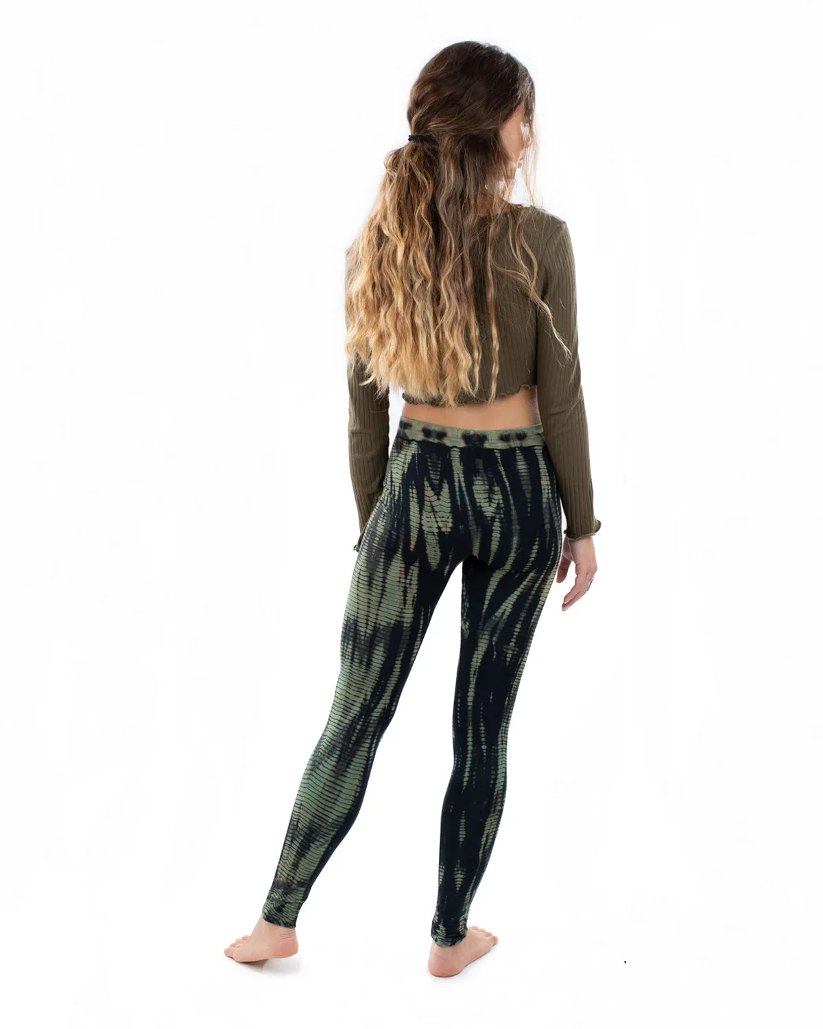 Tie Dye Snakeskin Leggings Khaki