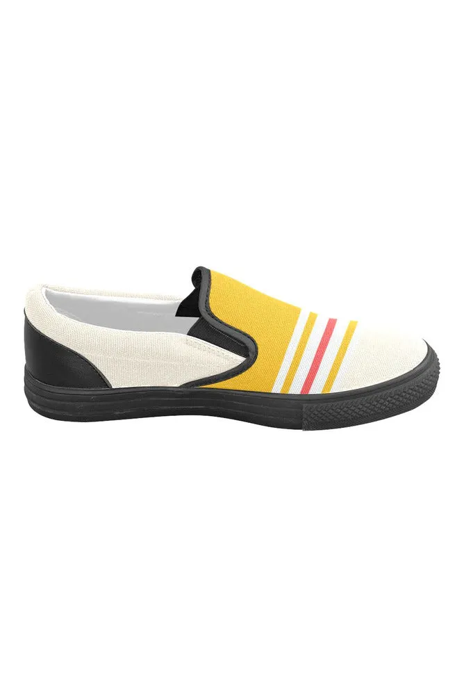 Two-toned Striped Men's Slip-on Canvas Shoes