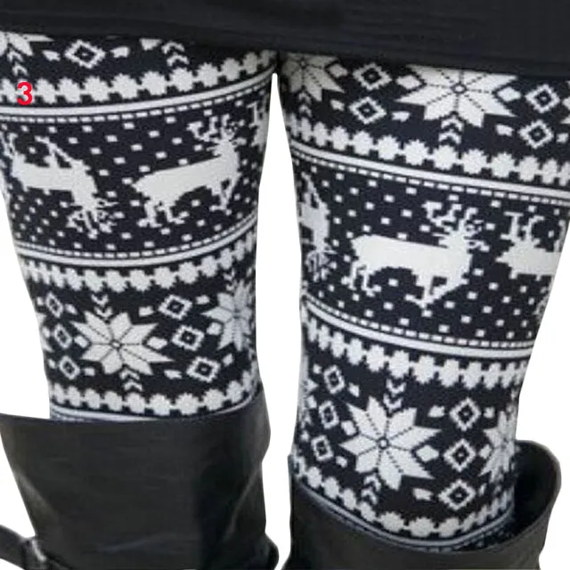 Wjczt 2022 Christmas Print Women&#39;s Leggings High Waist Leggings Happy New Years Party Long Pants Fashion Ladies Xmas Trousers Pants