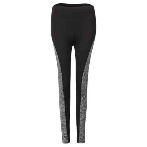 Women Plus Size AB Faces Color Block High Elastic Hips Up Work Out Yoga Leggings Pants