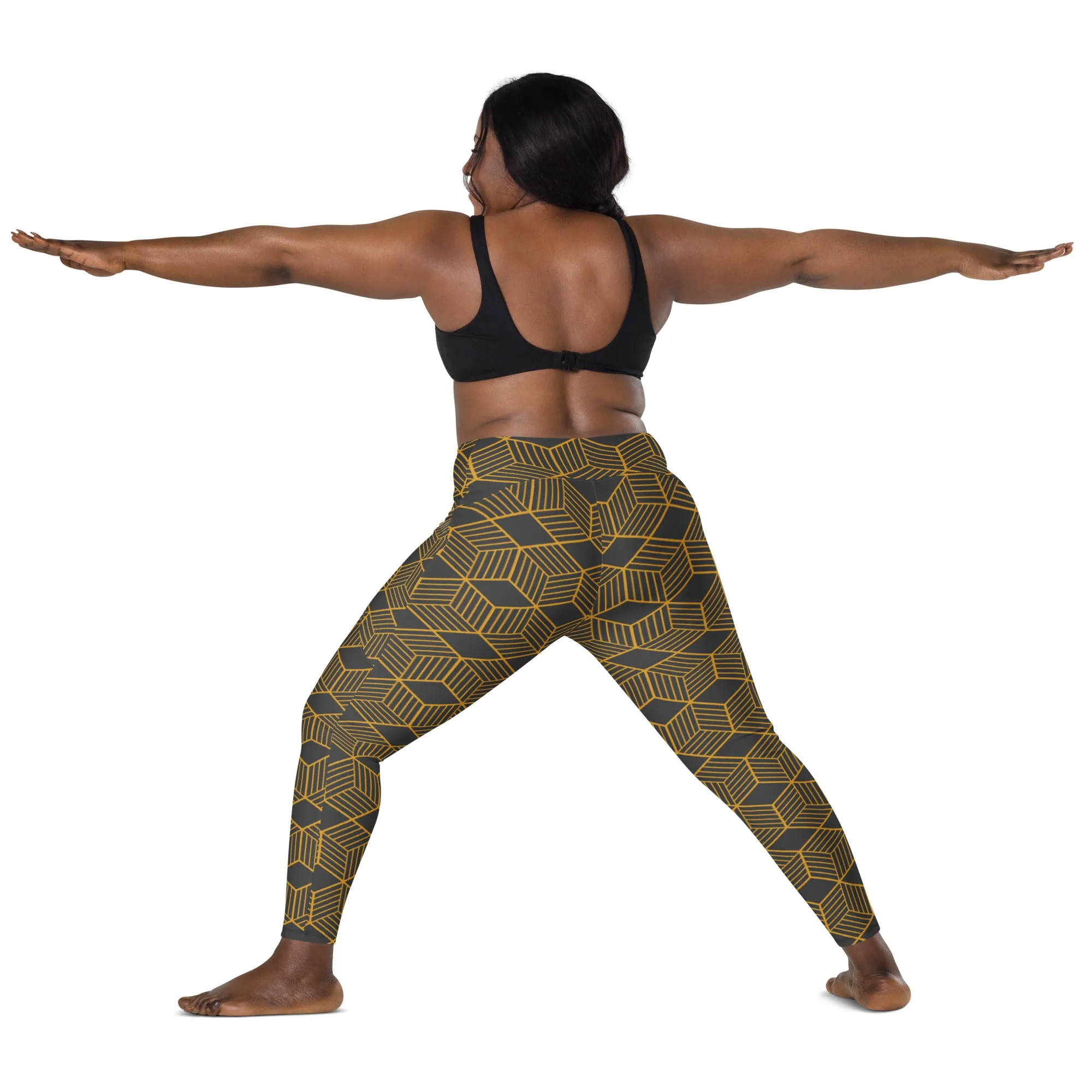Women's Eclipse and Gold Hexagon Leggings with pockets