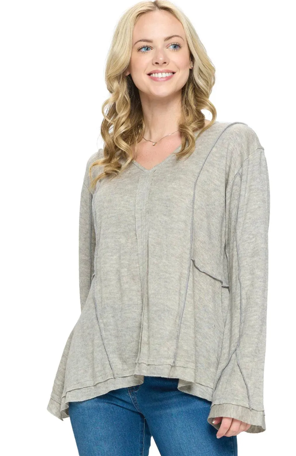 Yak Yeti patchwork top with bell sleeves 22633