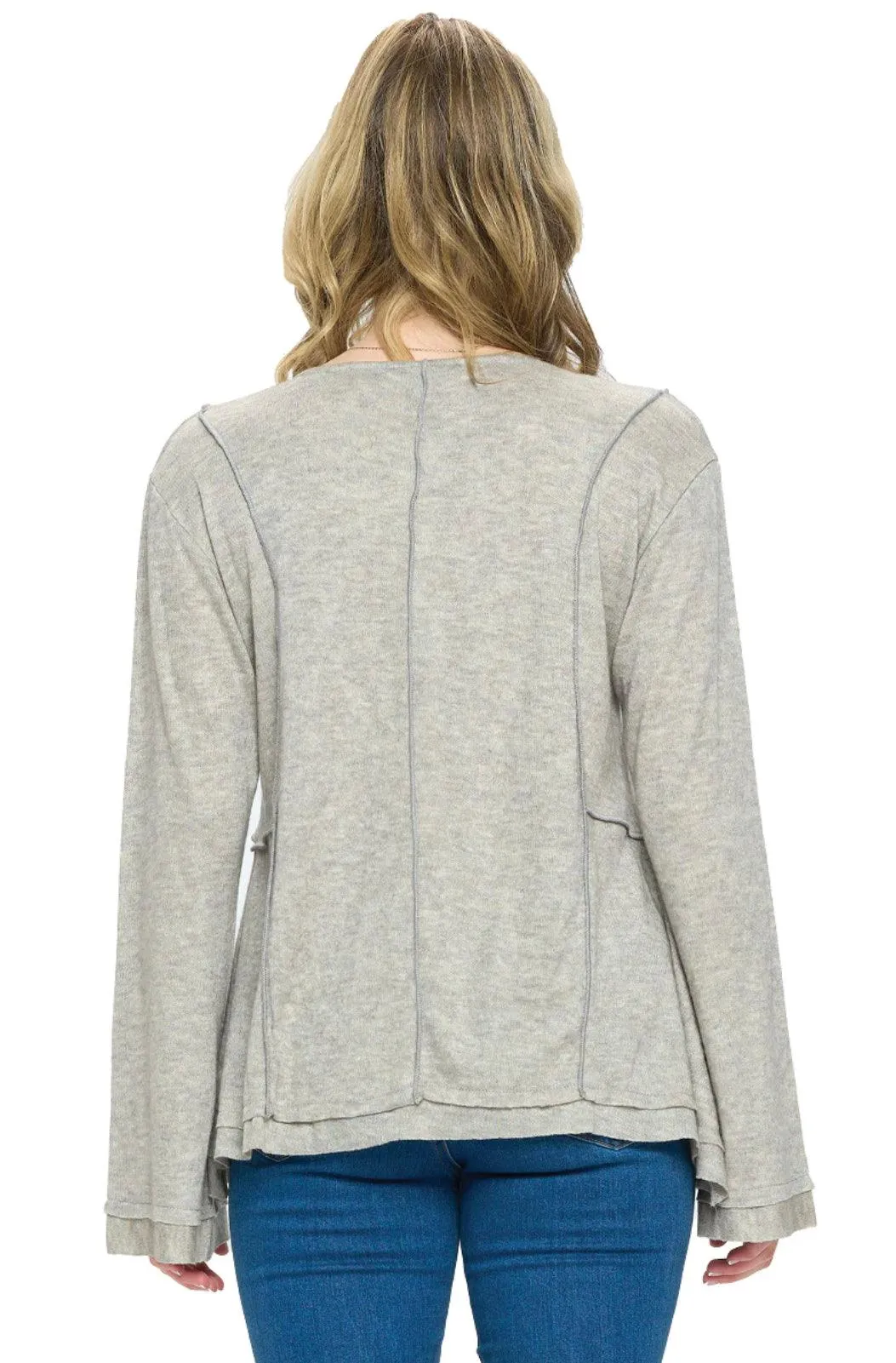 Yak Yeti patchwork top with bell sleeves 22633